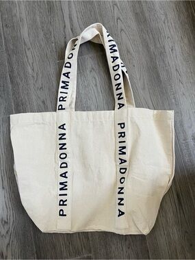 Prima Donna Cream Canvas Tote with Logo Straps